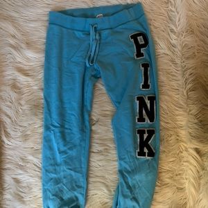 Victoria’s Secret pink sweatpants in blue